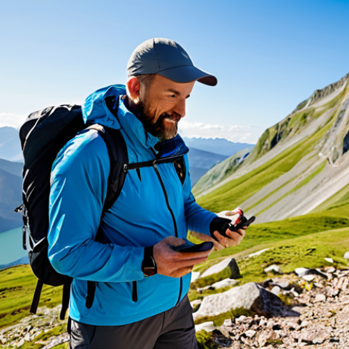 Home 19 A man hiking with a Garmin Fenix 7 smartwatch.**
"A man in his 30s, fully clothed in appropriate hiking gear (hiking boots, cargo pants, a breathable athletic shirt, and a lightweight jacket), is hiking on a mountain trail with a scenic vista in the background. He's checking his Garmin Fenix 7 smartwatch on his wrist. The smartwatch display is visible, showing GPS data. The lighting is natural and bright. safe for work, appropriate content, perfect anatomy, correct proportions, well-formed hands, professional photography, high quality, family-friendly, natural pose, outdoors."
**