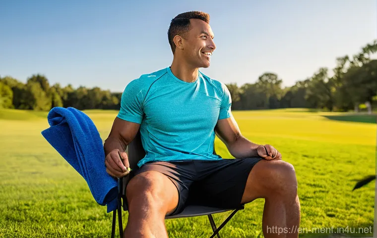 여름 남성 러닝웨어 - **Prompt:** A group of three diverse runners (two male, one female, all in their 30s) taking a short...